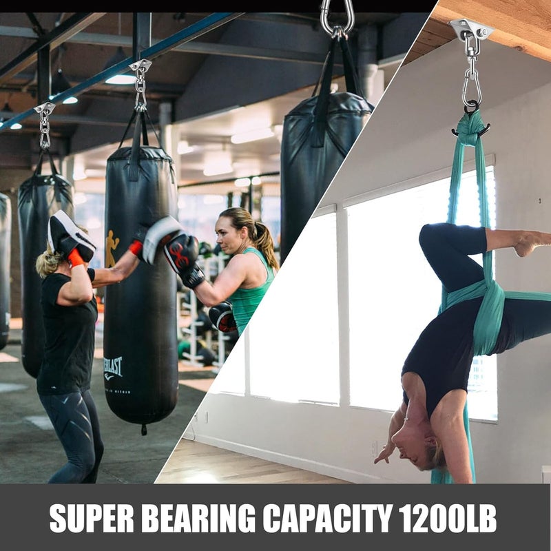 YOSE Hammock Hanging kit,360°Rotating 1200 lb Capacity Heavy Duty,Hanger & Swing Hook Snap for Concrete Wood,Hammock,Veranda Seat,Chair,Swing Sets,Yoga and Gym（Without Chain ） - Image 4